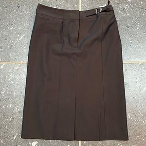 Marc Aurel brown front slit pencil skirt